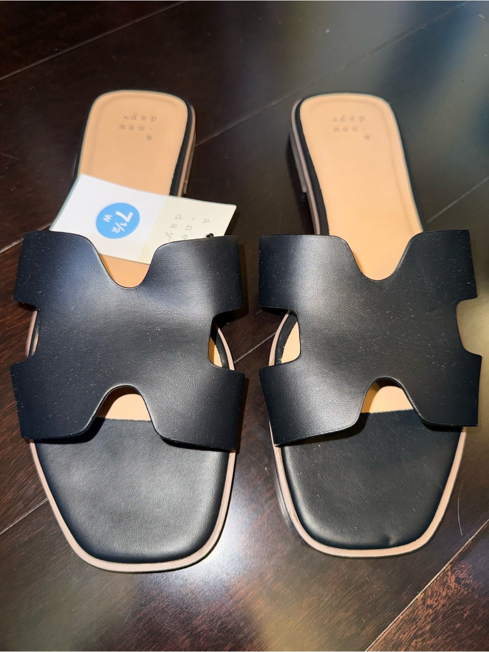 A New Day (Target) Black Slide Sandals (size 7 wide)
